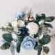 Wedding bouquet, Dusty Blue Bouquet, Bridal Bouquet, Blue Wedding Bouquet, Eucalyptus Bouquet
