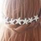 Starfish silver wedding hair pin, bridal hair pins, starfish wedding, starfish hair accessories, silver wedding hair pin, beach Style HP0038
