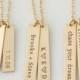 Vertical Bar Necklace, Name Bar Necklace, Personalized, Kids Name Necklace, Bridesmaid Gift, Anniversary Gift, Gift for Her,LEILAJewelryShop