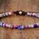 Yoga Bracelet-Jasper Bead Bracelet-Healing Gemstone Natural Purple Stone Bracelet-Cord Stacking Friendship Meditation Bracelet Adjustable