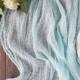 Turquoise table runner, Gauze table runner, table centerpiece, cheesecloth, dusty wedding, watercolor centerpiece