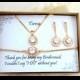 Custom color Bridesmaid gift set, Bridesmaid necklace bracelet earrings set, Bridesmaid proposal gift, Gold Jewelry Set, Wedding jewelry set