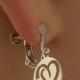 "Maryse" massive silver 925/1000th heart earrings.