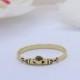 Yellow Gold Celtic Petite Dainty Claddagh Ring Band 925 Sterling Silver Thumb Ring