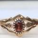 Vintage 9ct Gold Garnet Single Stone Engagement Ring, Dress Ring, Statement Ring, Mother’s Day Gift, Free Shipping