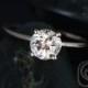 Skinny Alberta 7mm 14kt Rose Gold Round Morganite Dainty Round Solitaire Engagement Ring,Rosados Box 