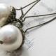 Pearl Acorn Earrings, Pearl Earrings, Dangle Earrings, Acorn Jewelry, Winter Wedding, Autumn Jewelry