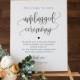 Unplugged Ceremony Sign, Wedding Unplugged Poster Sign Template, Printable Wedding Sign, 5 Sizes, Edit with TEMPLETT, WLP-ELE 1148