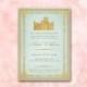 Downton Abbey Invitation  / Aqua & Gold / Highclere Castle / Tea Party Birthday Bridal or Baby Shower Anniversary Victorian Edwardian Rococo