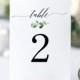 Greenery Table Number Template, TRY BEFORE You BUY, 100% Editable Template, Wedding Table Numbers Printable, Instant Download