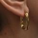 18K Gold Chunky Square Hoop Earrings, Thick U-Shape Gold Hoops, Brinco Huggy Earrings, Geometric Huggies, Oval Statement Hoops, Bold Hoops