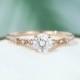 Rose gold Moissanite engagement ring Unique Simple engagement ring miligrain engagement ring Promise Diamond wedding Anniversary gift