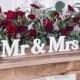 White Mr Mrs Wooden Signs, Wedding Decorations, Wedding Table Signs, Wooden Wedding Decorations, Rustic Table Decor, Wedding Signs