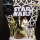Star Wars Princess Leia Han Solo R2D2 C-3PO Yoda Flying X-wing chase Tie Fighter Wedding Cake Topper