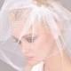 Bridal Short Veil, Birdcage Wedding Veil, Chapel Veil, Church Wedding Headpiece, Short Tulle Veil, Bridal Hair Piece, Bridal Hair Accessory