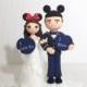 Disney, Mickey, couple,romantic bride and groom handmade Custom wedding cake topper . Mr and Mrs cake topper , personalized