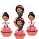 Baby Girl cupcake toppers,  Baby girl cakepop toppers,  Baby Girl cupcake decors