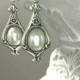 Edwardian Teardrop Pearl Earrings - Small Pearl Earrings - Art Nouveau Jewelry - Jane Austen -  Regency Reproduction