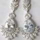 LAUREN Bridal Earrings, crystal Wedding earrings, Swarovski earrings, Bridesmaids gift, Long Bridal Crystal Stud Earrings, Wedding Jewelry