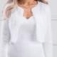 Knit fabric Long Sleeve Warm Bridal Jacket in White or Ivory