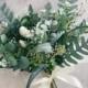 Wedding bouquet, Bridal bouquet, Bridesmaids Bouquet, White Green bouquet, Boho bouquet, Eucalyptus bouquet, Rustic bouquet, Wild bouquet