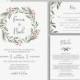 Winter Wedding Invitation Template, Christmas Wedding Invitation Set, Rsvp Card, Details Card, Printable, Templett, Rustic Wedding, Diy