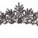 Black Diamond Navette Foiled Baroque Crown BLACK DIAMOND Rhinestone Black Crown Black Bridal Crown