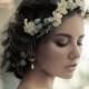 Floral Tiara, White Flower Crown, Bridal Hairpiece, Wedding Headpiece, Floral Crown, Boho Flower Crown, Head Wreath, Bridal Floral Headband