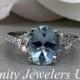 Art Deco Aquamarine Ring, Aquamarine Engagement Ring, March Birthstone Ring, Aquamarine Ring For Women, 14K Gold, Light Blue Ring, #6688