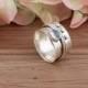 Boho Silver Ring, Moonstone Semi Precious Stone Ring, 925-Sterling Silver Ring,Boho Spinner Ring,Thumb Ring,Gift Item Spinner Ring