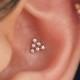 CZ Triangle Conch Earring, Tiny cartilage earring, triple helix stud, cute conch earring, mini tragus earring, triangle, stud earrings,