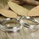 Handmade Wedding Bands, Couple Rings Set, Titanium Rings Set, Anniversary Rings Set