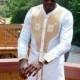 African clothing for men, White with Gold Embroidery African Men's Outfit, African Clothing Men's African clothing African wedding outfits