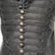 3pcs Steampunk Black Waistcoat with black Braiding  with self tie black silk Cravat ,cog tiepin in size 40"42"44"46"