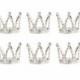 Tiny Crowns, Cupcake Topper, Small Crown, Rhinestone Crowns, set of 6, mini silver crowns