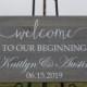 Classic wedding welcome sign,personalized wedding welcome sign,wood wedding welcome sign,welcome sign,personalized wedding sign,beginning