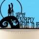 Simply meant to be wedding cake topper, Jack and Sally, Nightmare before Christmas, Jack Skellington Cake Topper, Halloween Wedding Topper