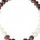 White Brown Baltic amber Bracelet raw beads