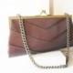 Brown Beaded Evening Bag, Beaded Clutch Bag, Special Occasion Bag EB-0657