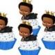 Dark Skinned  Baby cupcake toppers,cakepop toppers,cupcake decors