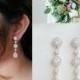 Long Teardrop Bridal Earrings, Drop Earrings For Wedding Day, Cubic Zirconia Bride Earrings, Bridal Jewelry, Reagan