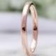 Womens Tungsten Wedding Band, 2mm Tungsten Band, 18k Rose Gold Ring, Polished, Comfort Fit, Domed, Thin Band, Mens Ring, Simple Band