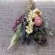 Dusty Pink, Blush, White Sage and Lavender Summer Wildflower Wedding Boutonniere or Corsage in Ivory Sage Pinks Lavender Larkspur and Wheat