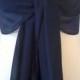 NAVY BLUE long Evening wedding chiffon shawl, pashmina,wrap,scarf, stole-18"x78" / 200cmX45cm