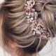 Rose gold bridal Hair Vine -Wedding hair vine, Bride hair accessories -Wedding hair piece, Rose gold  bridal headpiece, Bridal hair piece