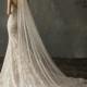 Elegant Scattered Pearl Wedding Veil, Scattered Pearl Raw Edge Bridal Veil, Chapel Veil, Pearl Wedding Veil, Pearl Bridal Veil