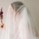 Modern Netting Tulle Bridal Veil, Ivory Tulle Blusher Wedding Veil, Fingertip Length Drop Bridal Veil, Ivory Handmade Veil - Style 818