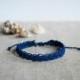 Braided Bracelet in Blue, Macramè Braid for Him or for Her in Adjustable size, water resistant fitness sports bracelet by Reef Knot co