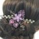 Purple Hair Pin Bridal, Wedding Hair Piece wedding hair accessories, hair pieces for wedding hair pins floral hair piece flower headpiece