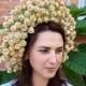 Headdress, kokoshnik, wreath wall,wedding flower crown, photo session, Ukraine headwear,folk art, weaving rye straw, rustic style, head band